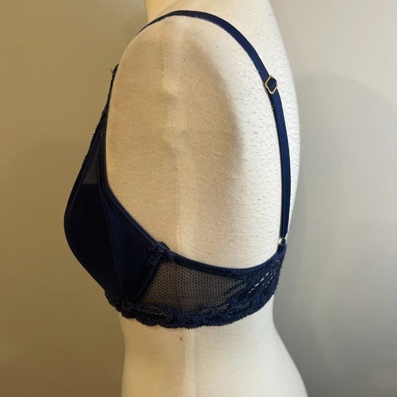 NWOT‎ NATORI Feathers Contour Plunge Bra in Blue Green/Ink (32D) - Picture 5 of 10